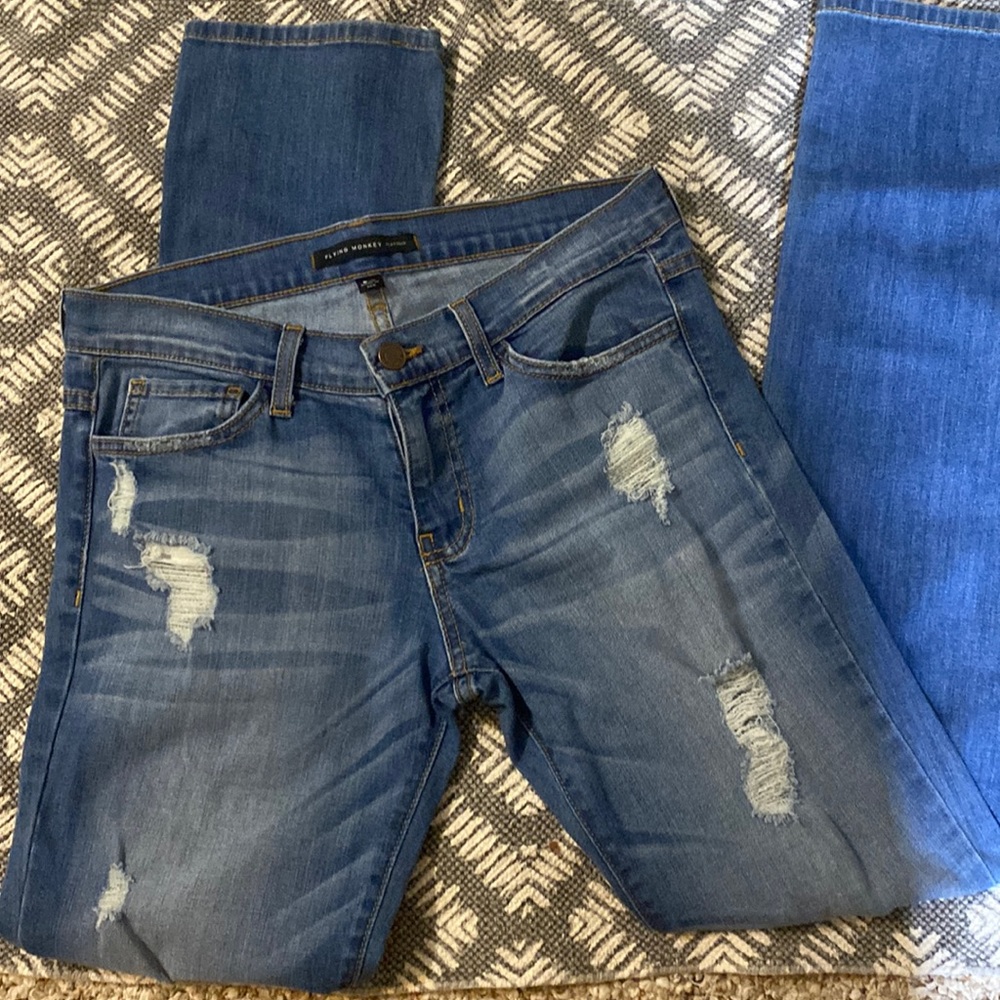 FLYING MONKEY platinum distressed jeans size 25